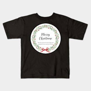 Merry Christmas Round Sticker 02 Kids T-Shirt